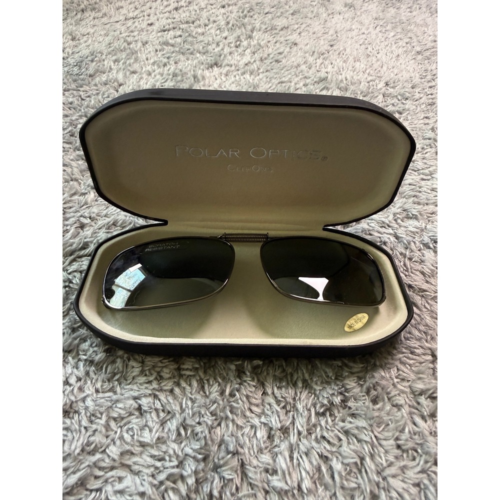 Polar Optics Unisex Clip-Ons Sunglasses OS Gray Polarized Scratch Resistant